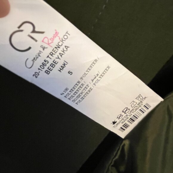 Cream & Rouge Classic Olive Green Winter Trench Coat - Picture 6 of 8